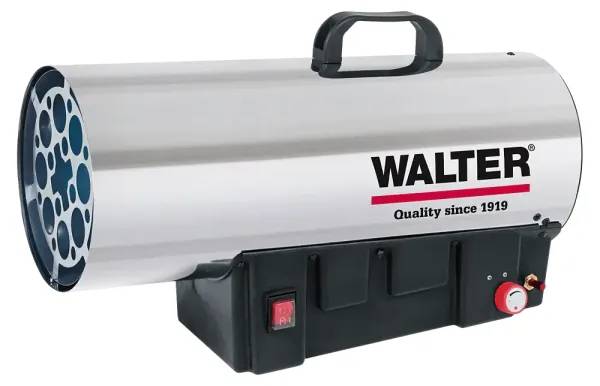 Plynové topidlo Walter XXL / 17 kW-34 kW / 800 m³/hod. / 1,38 kg/hod.-2,46 kg/hod. / stříbrná/černá Varianta: ivi2