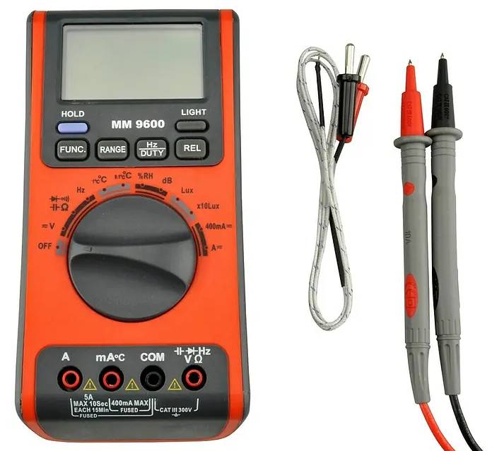 Digitální multimetr Profi Depot MM 9600 / 1-300 V / 9 V / 10 mA-5 A / černá/červená Varianta: ivi1