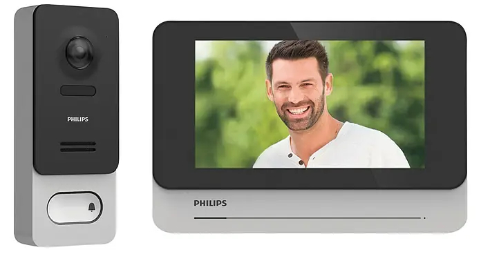 Domovní video telefon Philips WelcomeEye Wireless / 7" Full HD / dosah 350 m / Wi-Fi / černá/stříbrná Varianta: ivi1