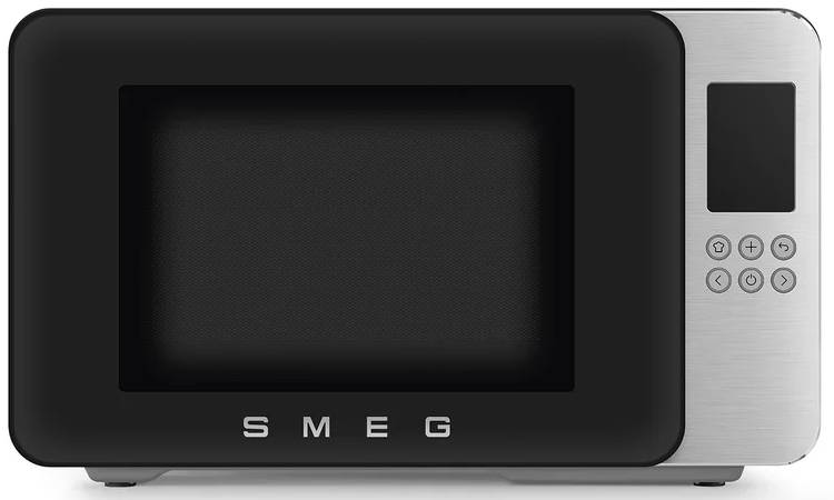 Mikrovlnná trouba Smeg Collezione MOC01BLMEU / objem 29 l / talíř 28 cm / matná černá Varianta: ivi1