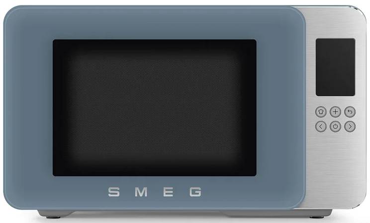 Mikrovlnná trouba Smeg Collezione MOC01SBMEU / objem 29 l / talíř 28 cm / matná bouřkově modrá Varianta: ivi1