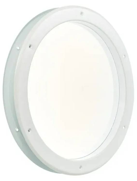 Průzorové okénko Mottez / Ø 39 cm / kov/sklo / bílá Varianta: ivi1