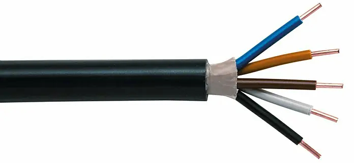 German Silový kabel NYY-J 5x2,5 mm² / 25 m / 600/1000 V / černá Varianta: ivi1