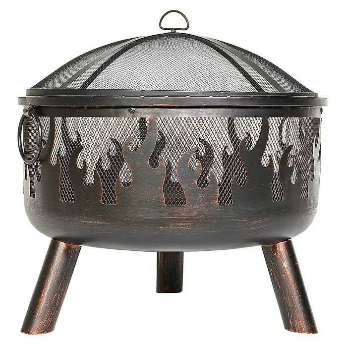 Ohniště Buschbeck Faya / Ø 53 cm / železo / plamenný vzor / černá Varianta: ivi1
