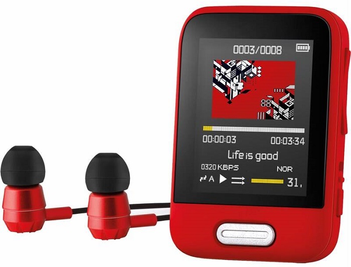 MP3/MP4 přehrávač Sencor SFP 7716 RD / 1,8" / 16 GB / Bluetooth / červená Varianta: ivi1