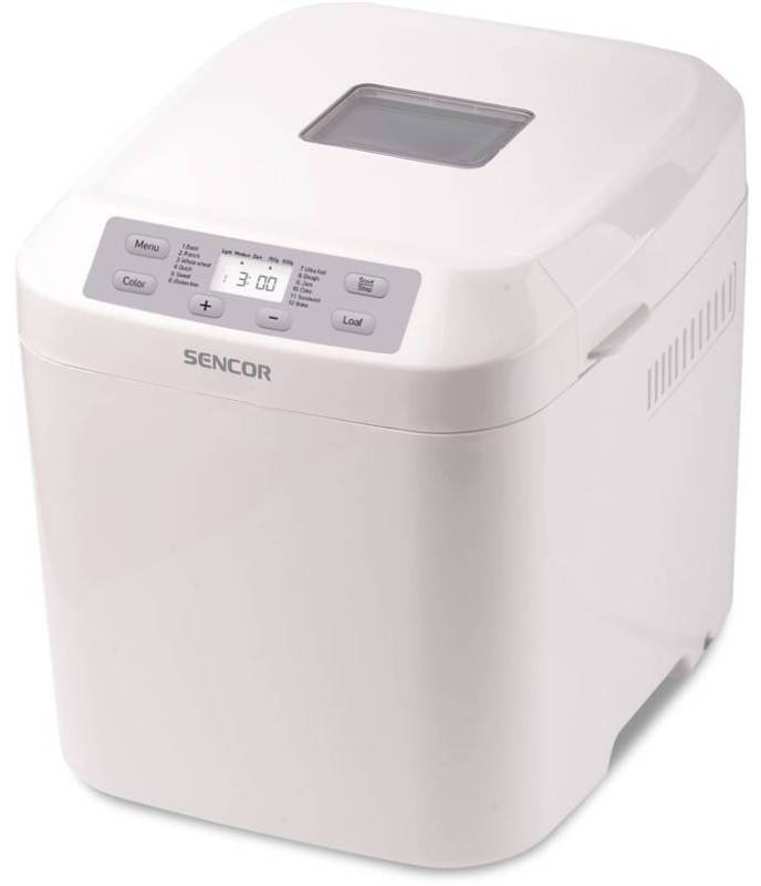 Domácí pekárna Sencor SBR 1040WH / 550 W / 10 programů / LCD displej / 0,9 kg / bílá Varianta: ivi1