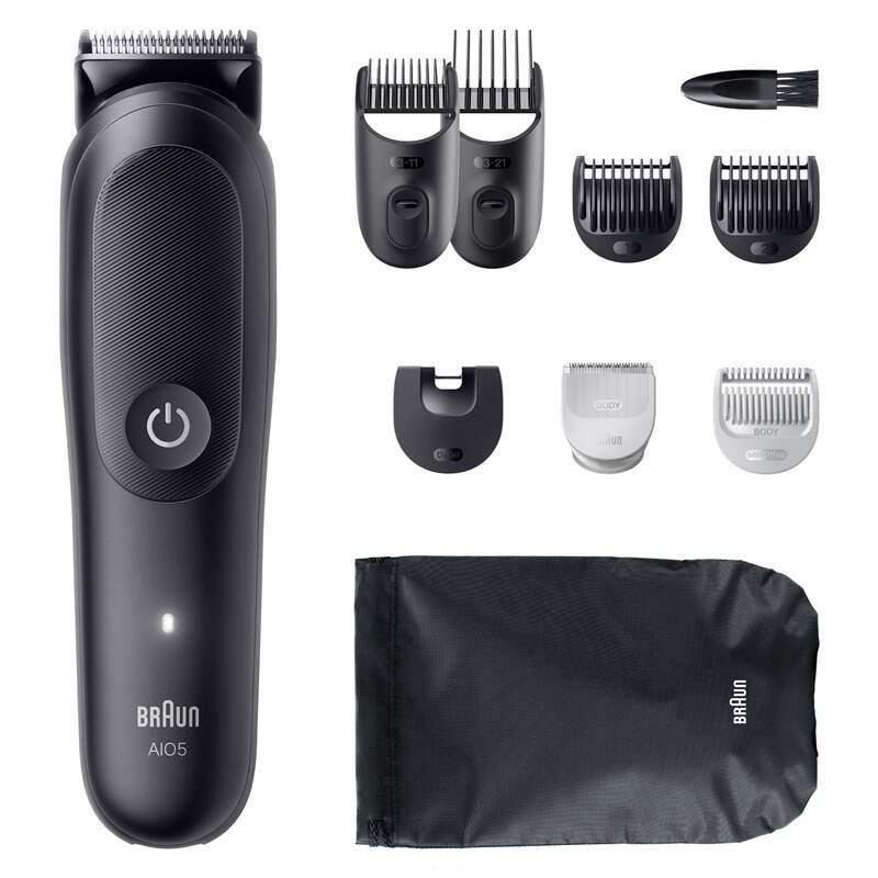 Zastřihovač multifunkční Braun Series 5 AIO5540 / aku (Li-Ion) / 3-21 mm / černá Varianta: ivi1