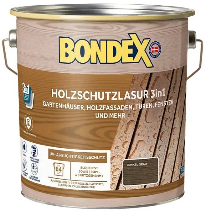 Mořidlo na dřevo Bondex 3v1 / 4 l / 72 m² / tmavě šedá Varianta: ivi1