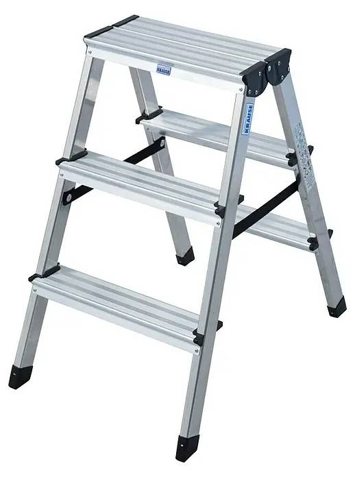 Schůdky Krause Dopplo / pracovní výška 2,2 m / 6 stupňů / hliník / stříbrná Varianta: ivi1