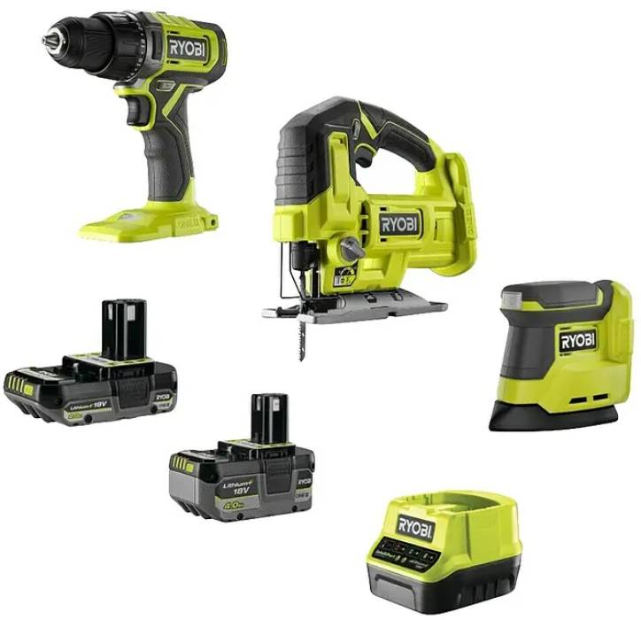 Sada aku nářadí Ryobi ONE+ Combo Kit R18CK3G-242 / 3 nástroje / 2x akumulátor / rychlonabíječka / černá / žlutá Varianta: ivi1