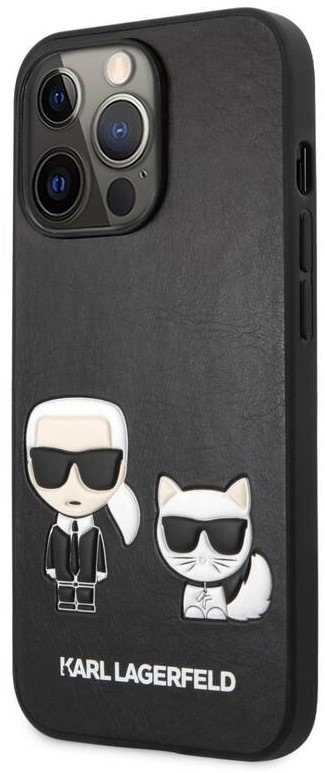Kryt Karl Lagerfeld and Choupette Leather na mobil Apple iPhone 13 Pro Max  / černá Varianta: ivi2