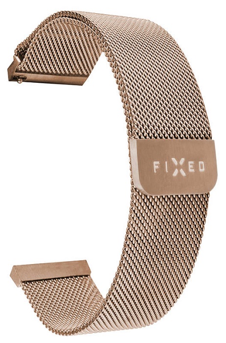 Řemínek FIXED Mesh Strap s šířkou 22mm k chytrým hodinkám / nerezová ocel růžová/zlatá Varianta: ivi1