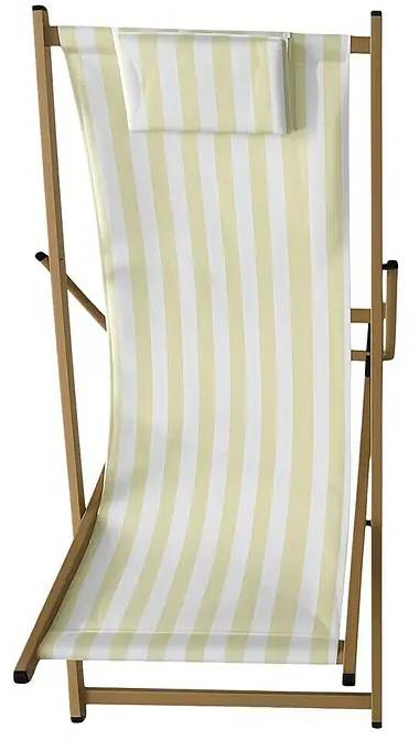 German Zahradní lehátko / 100 x 62 x 80 cm / plast/ocel / nosnost 120 kg / bílá/béžová Varianta: ivi2
