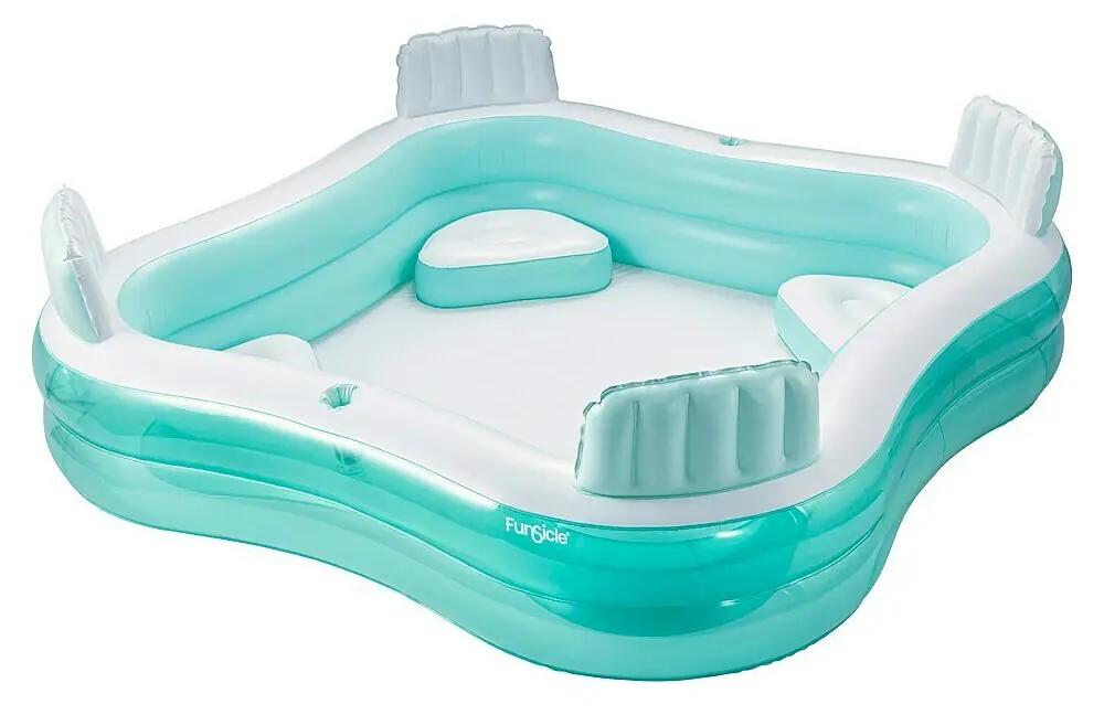 Nafukovací bazén Funsicle Quick-Up-Pool Family Lounge / 223 x 223 x 66 cm / 681 l / 4 sedadla / zelená Varianta: ivi2