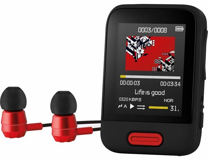 MP3/MP4 přehrávač Sencor SFP 7716 BK / 16 GB / Bluetooth 4.1 / 3,5mm Jack / černá/červená Varianta: ivi1