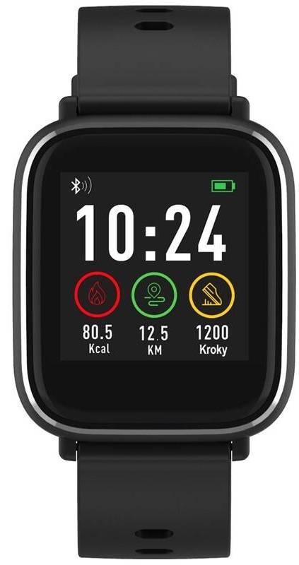Chytré hodinky iGET FIT F3 (2x řemínek) / 1,3" (3,3 cm) barevný LCD displej / Bluetooth 4.2 / 240 x 240 px / černá Varianta: ivi1