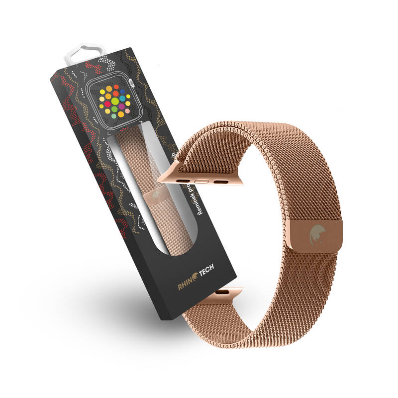 Řemínek RhinoTech na hodinky Apple Watch 38/40/41 mm / růžová/zlatá Varianta: ivi2