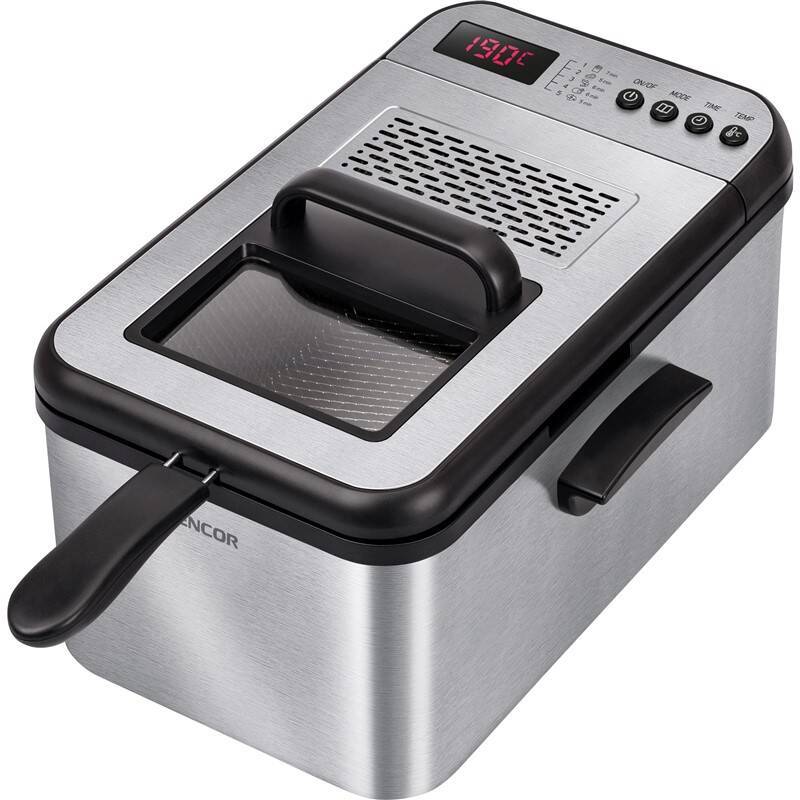 Fritéza Sencor SFR 8200SS / 2 200 W / 5 programů / objem nádoby 3,2 l / nerez / černá Varianta: ivi1
