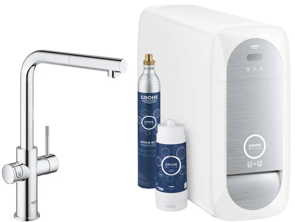 Dřezová baterie Grohe Blue Home (31539000) / filtrace / chlazení / sycení vody / chrom Varianta: ivi1