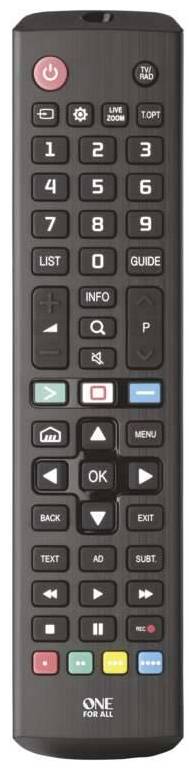 Dálkový ovladač One For All pro TV LG / dosah 15 m / 2x AAA baterie / černá Varianta: ivi1