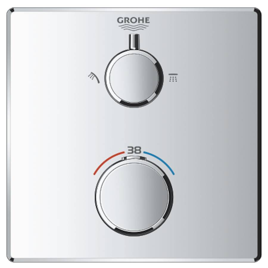 Termostatická baterie Grohe Grohtherm (24079000) / 2 výstupy / integrovaný uzavírací/přepínacím ventil / chrom Varianta: ivi1