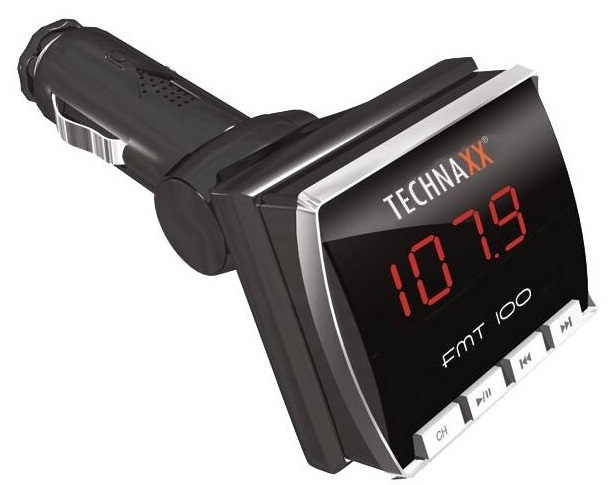 FM transmitter Technaxx FMT100 / USB / 3,5mm jack / černá Varianta: ivi1