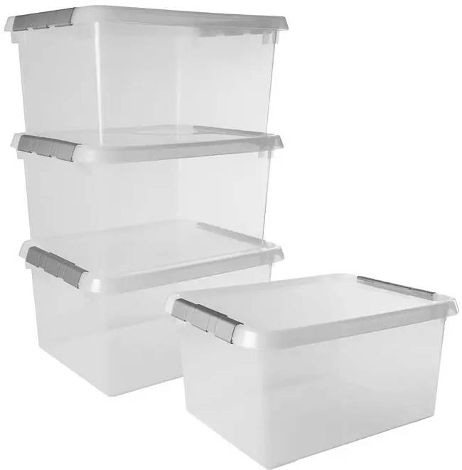 Sada úložných boxů Sunware Comfortline / 4 ks / objem 36 l / transparentní Varianta: ivi2