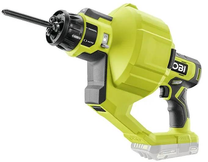 Aku čistič odpadů Ryobi RDA18-0 / délka spirály 6,8 m / max. průměr potrubí 50 mm / žlutá / černá Varianta: ivi1