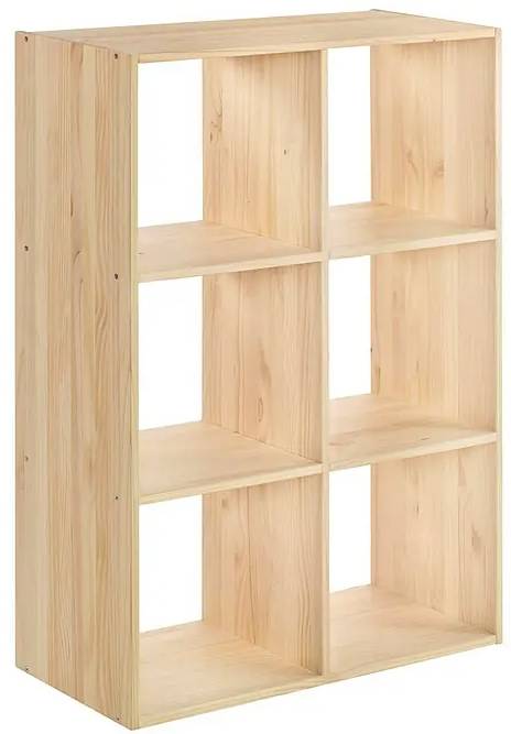 Dřevěný regál Astigarraga Dinamic / 105,4 x 70,8 x 33 cm / nosnost police 50 kg / přírodní Varianta: ivi2