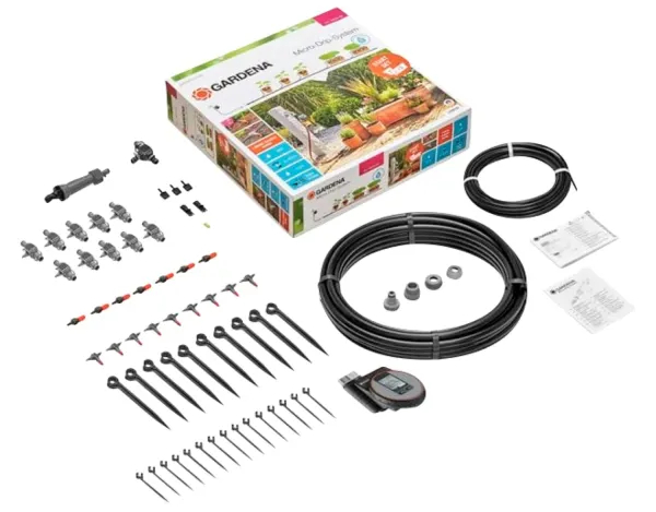 Startovací sada pro zavlažování Gardena Micro-Drip-System (13002-20) / 62 dílů / automatické zavlažování / černá Varianta: ivi1