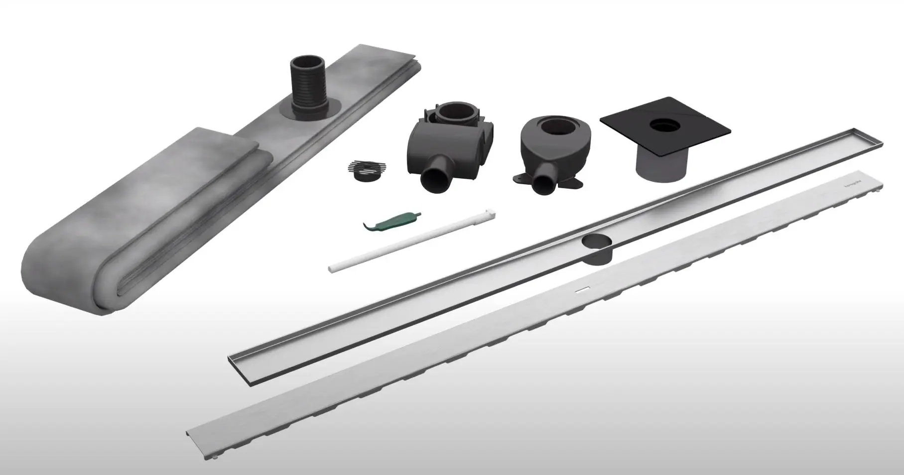 Sprchový žlab s roštem Hansgrohe RainDrain Allround (56187800) / 80 cm / nerez Varianta: ivi1