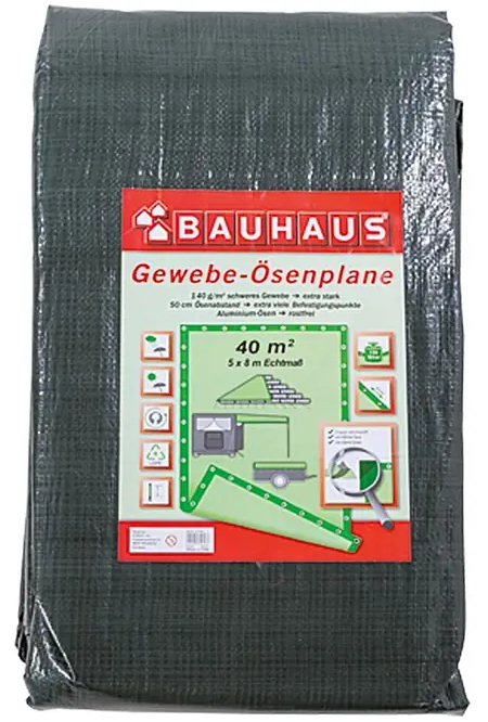 Bauhaus Zakrývací plachta / 5 × 8 m / 140 g/m² / polyetylen / zelená Varianta: ivi4