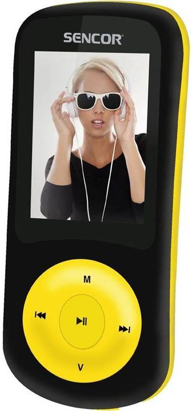 MP3 přehrávač Sencor SFP 5870 BYL / 8 GB / MP3/WMA / USB / černá/žlutá Varianta: ivi1