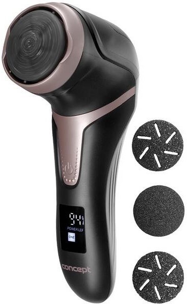 Elektrický pilník na paty Concept PN3020 / 2 rychlosti / 3 nástavce / LCD / výdrž 100 min. / černá Varianta: ivi1