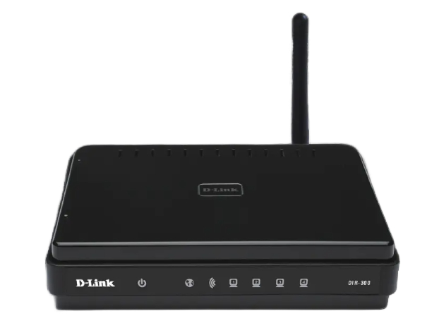 Router D-Link DIR-300 / 54 Mb/s / 2,4 GHz / 4× LAN / 100 Mb/s / černá Varianta: ivi1