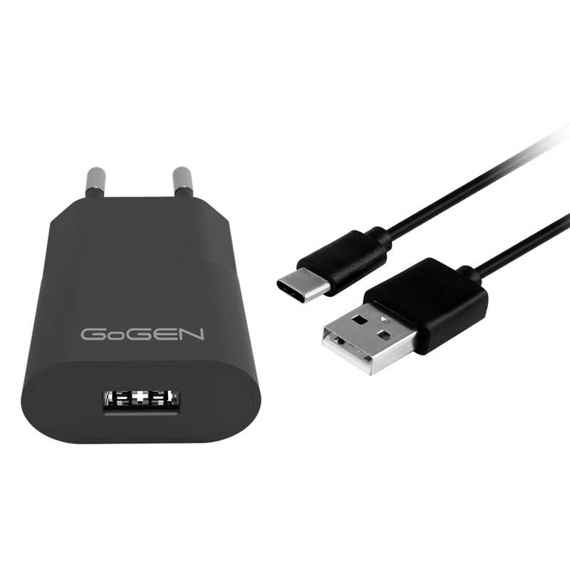Nabíječka do sítě GoGEN ACH 103 CC USB-C kabel / 1 m / 5 W / černá Varianta: ivi1