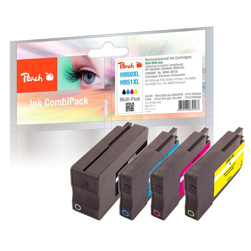 Inkoustová náplň Peach HP 950XL/951XL MultiPack / CMYK Varianta: ivi1