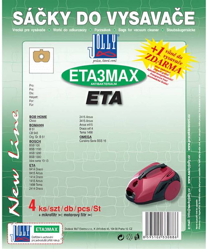 Sáčky do vysavače Jolly ETA 3 MAX / 4 ks / látkový sáček / béžová Varianta: ivi1