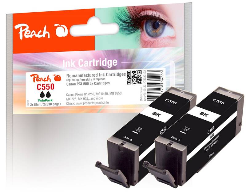 Inkoustová náplň Peach Canon PG-550 TwinPack / 2x 13 ml / 2x 330 stran / černá Varianta: ivi1