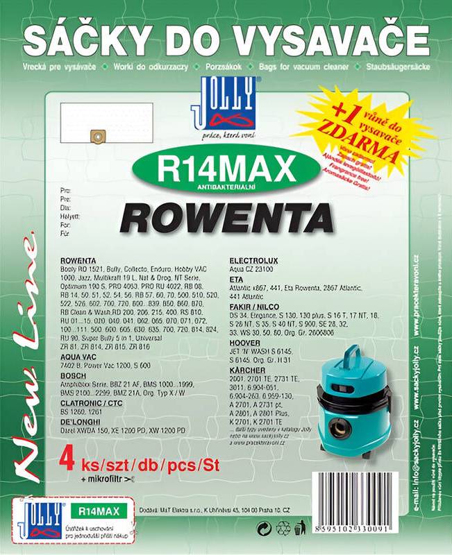 Sáčky do vysavače Jolly MAX R 14 / látkové sáčky / 4 ks / bílá Varianta: ivi1