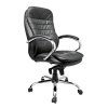 santiago high back italian leather faced synchronous executive armchair with integral headrest and chrome base black dpa618ktaglbk