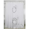 Textilní sprchový závěs Rings / 240 x 200 cm / bílá / ROZBALENO