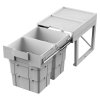 Výsuvný odpadkový koš Essensa easywaste s dvojitou separací / 2x 16 l / plast / vyjímatelná vnitřní nádoba / šedá (iris-variant-id ivi0)