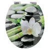 WC sedátko / Soft-Close / MDF / motiv orchidej / bílá/černá/zelená (iris-variant-id ivi0)