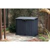 Úložný box Keter / 132 x 71,5 x 113,5 cm / 120 l / plast / dvoje dveře / výklopné víko / sklon střechy 7° / polypropylen / antracitová/černá (iris-variant-id ivi0)