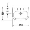 Umyvadlo Duravit D-Code s přepadem / 55 x 43 cm / keramika / bílá (iris-variant-id ivi0)
