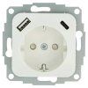 Zásuvka s USB typu A/C / 16 A / 2 USB porty / bílá