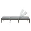 Ratanové lehátko BestBerg BBRF-1140G / nosnost 120 kg / 180 g/m² / ocel/polyester / šedá