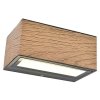 Venkovní LED nástěnné svítidlo Lutec Gemini / 14 x 8,9 x 6,5 cm / IP54 / 10,5 W / antracitová/dřevo