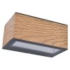 Venkovní LED nástěnné svítidlo Lutec Gemini / 14 x 8,9 x 6,5 cm / IP54 / 10,5 W / antracitová/dřevo